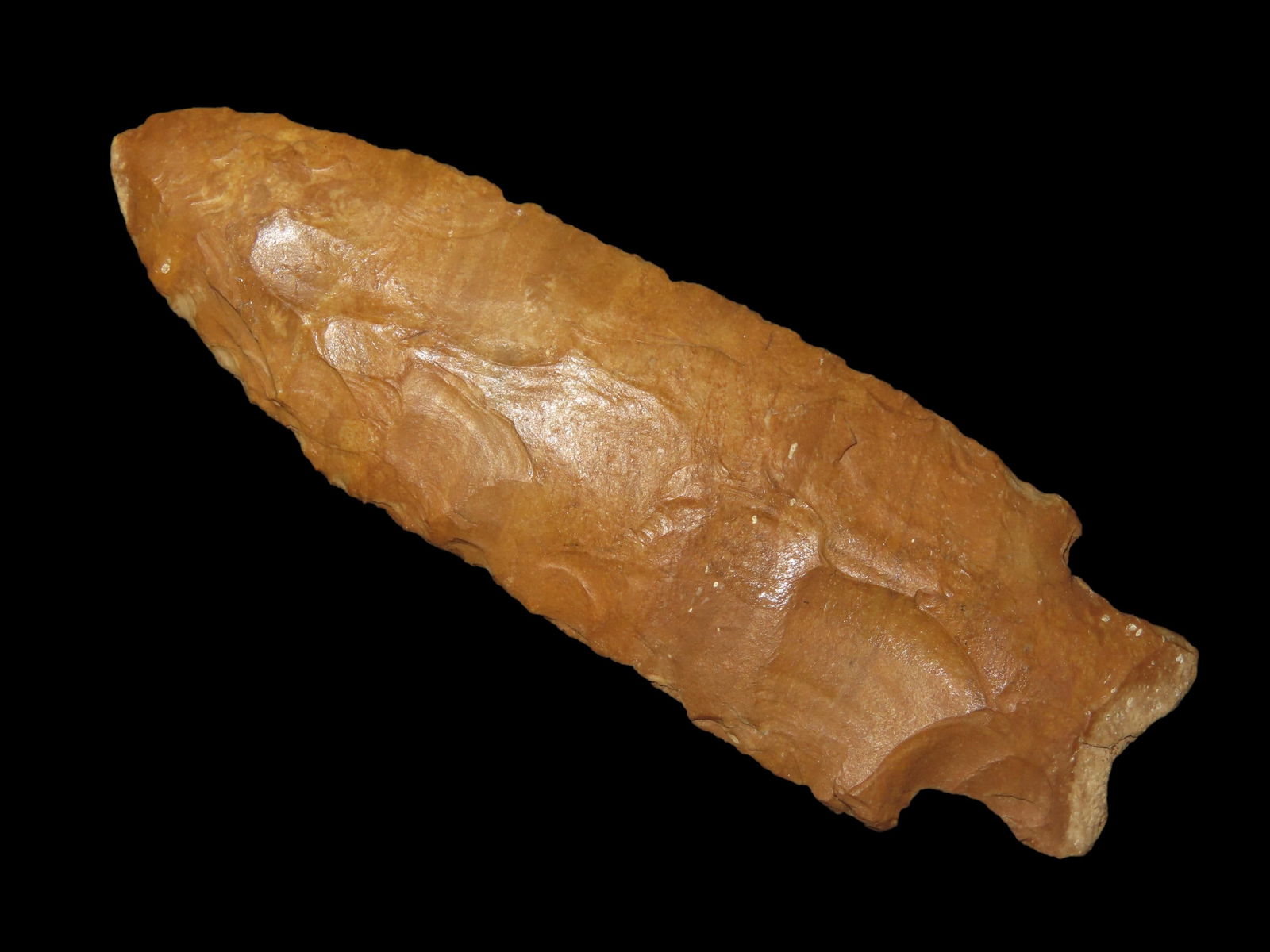 3 7/8" Heavy Duty, Ohio, Beautiful Orange Jasper, Very Well Flaked Example, Indian Arrowhead, (1 of 6)