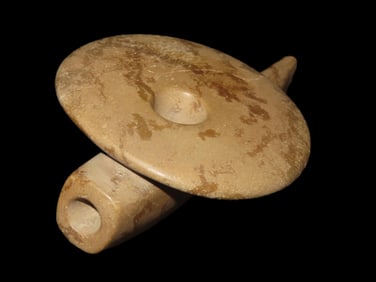 Outstanding 4 3/4" Pipestone Disc Pipe, Gallatin Co. Illinois, Motely COA. Super Example with Great