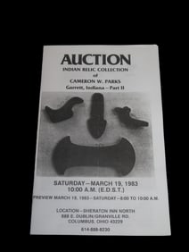 1981 Cameron Parks Indian Artifact Collection Auction Catalog, Part 2, Painter Creek Auction