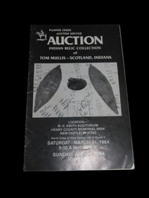 1984 Tom Mullis Indian Artifact Collection Auction Catalog , Painter Creek Auction Service,