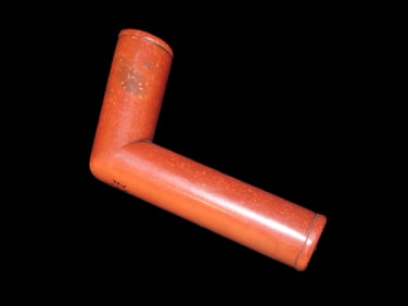 Incredible Catlinite Elbow Pipe, Illinois, Motley COA, Ex Floyd Ritter, Ex Brandon Vanderver.
