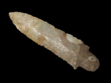 3 7/8" Flint Ridge Adena, *Restored Base* Ohio. Very Colorful example with Nice flaking and Great