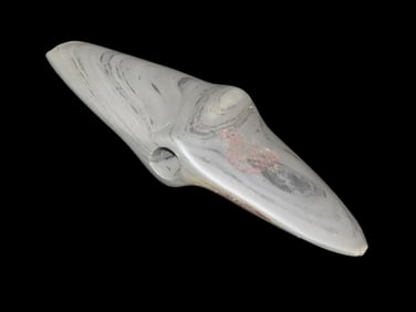 5 7/8" Wing Bannerstone, Ford County Illinois, Motley COA. Beautiful Vivid Banding and Great Polish.