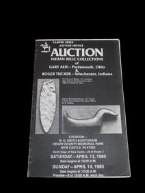 1985 Gary Aeh & Roger Tucker Indian Artifact Collection Auction Catalog, Painter Creek Auction