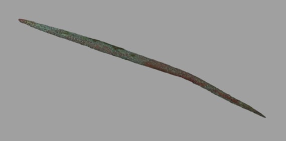 4 1/4" Copper Awl / Needle / Hairpin, Vilas County Wisconsin. Nice Example with Great Original