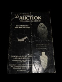 1986 Don Morrow Indian Artifact Collection Auction Catalog, Painter Creek Auction Service,