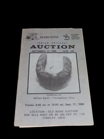 1988 William Barth Indian Artifact Collection Auction Catalog Part 2, Old Barn/Painter Creek Auction