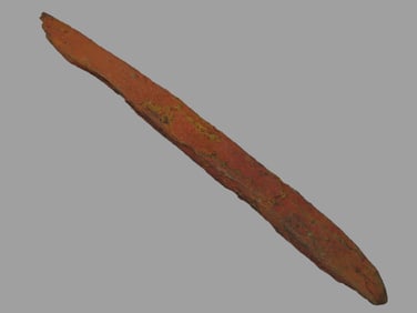 4 1/16" Copper Awl found at Lac Vieux Desert (Lake) in Vilas County Wisconsin. Note the color