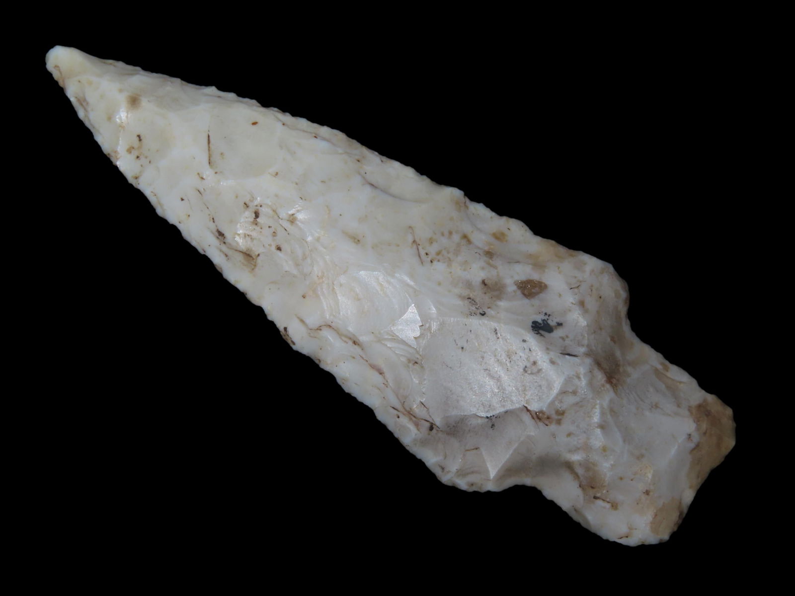 3 7/8" Stone Square Stem, Adams County Illinois, Nice Large Example, Well Flaked with nice Deposits (1 of 4)