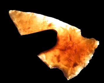 Amazing 1 1/16" Knife River Flint Besant, Grant County North Dakota, Highly Translucent, well made