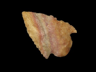 Super Colorful Corner Notch from Lincoln County Colorado, Serrated Blade Edges, Amazing Color,