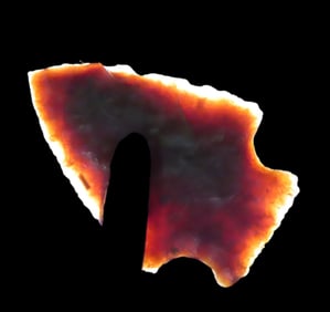 Amazing 1 1/4" Knife River Flint Samantha, Grant County North Dakota, Highly Translucent, well made