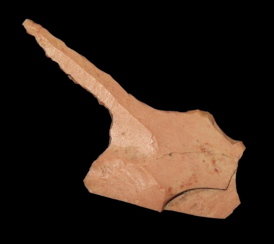 Rare Cahokia Micro Drill, St. Clair County Illinois. Very Delicate Micro Edge Flaking all around.: Rare Cahokia Micro Drill, St. Clair County Illinois. Very Delicate Micro Edge Flaking all around. Just think how many Shell Beads this thing Drilled!