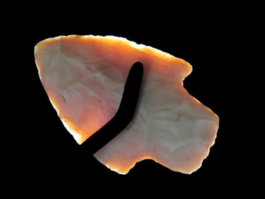 2 5/8" Flint Ridge Robbins Adena, Ross County Ohio, Highly Translucent Piece of Ridge, Thin & Well