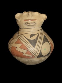 Incredible 7" Tall Casas Grandes Figural Olla, Human Effigy Pottery Vessel. Great Original hand