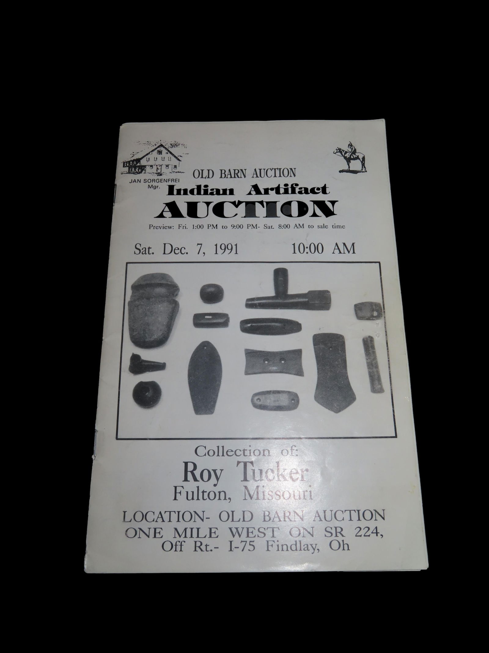 1991 Roy Tucker (Missouri) Indian Artifact Collection Auction Catalog, Old Barn/Painter Creek: 1991 Roy Tucker (Missouri) Indian Artifact Collection Auction Catalog, Old Barn/Painter Creek Auction Service, Axes, Pendants & Gorgets, Bannerstones, Pottery, Arrowheads, Pipes, ETC. Also Includes Pr