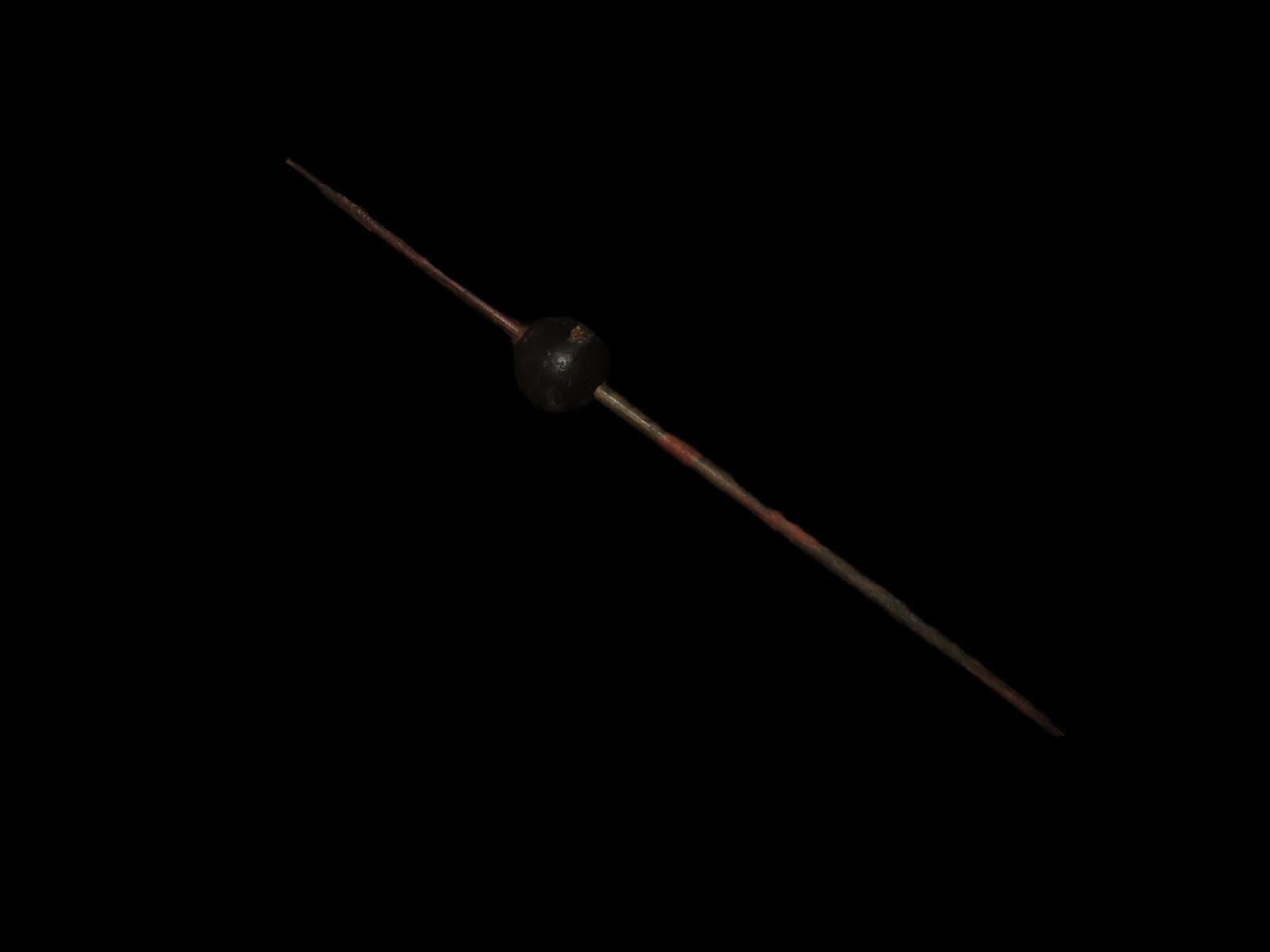 Chancay Loom/Weaving Stick with Spindle Whorl Bead. 6 3/8'". Wood. Peru. Alan C. Lapiner, then to (1 of 6)