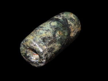 Colorful Maya Tube Bead, Yucatan Mexico. Mayan, Pre Columbian. 1 1/4'' long. Great Polish