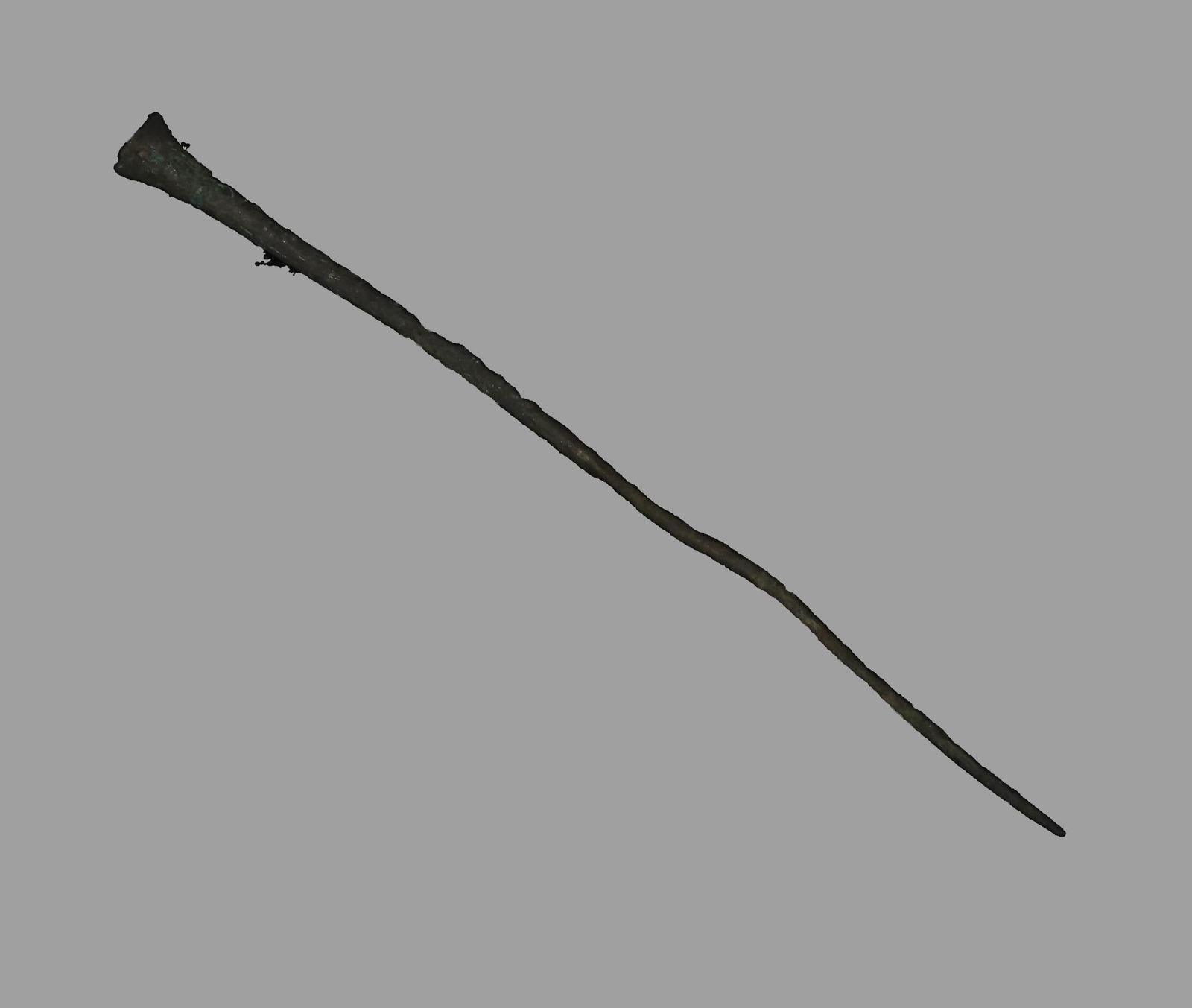 5 3/8 Copper Hairpin from Peru. Nice Long Example, Heavily Patinated & Very Well Shaped. (1 of 4)