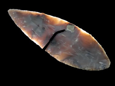 9 1/4" Huge Maya Biface Blade. Belize. High quality semi translucent material. Ex private UK