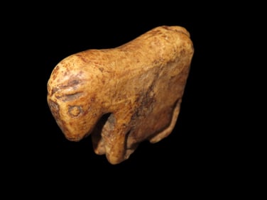 Pre-Columbian Stone Canopa Llama Effigy from Peru, Nicely Detailed w/ Carved Eyes, Ears, Mouth, Legs