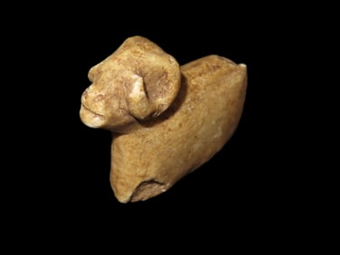 Pre-Columbian Ram Effigy Canopa / Stone Idol. Peru. Very Detailed example. These were often Placed