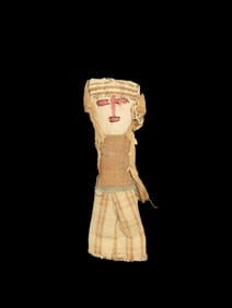 Original Pre Columbian Chancay Culture Burial Doll, Original Perishable Fabric, Great Authentic