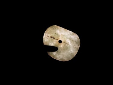 Highly Translucent Mayan Jade Pendant, Guatemala, South America Maya Regions. Heavily Polished Light
