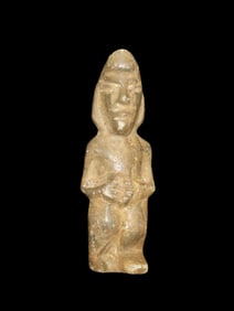 5 3/4" Jadeite Mayan Human Effigy Figure / Statue, Motley COA. Found in Mexico, Nice details and