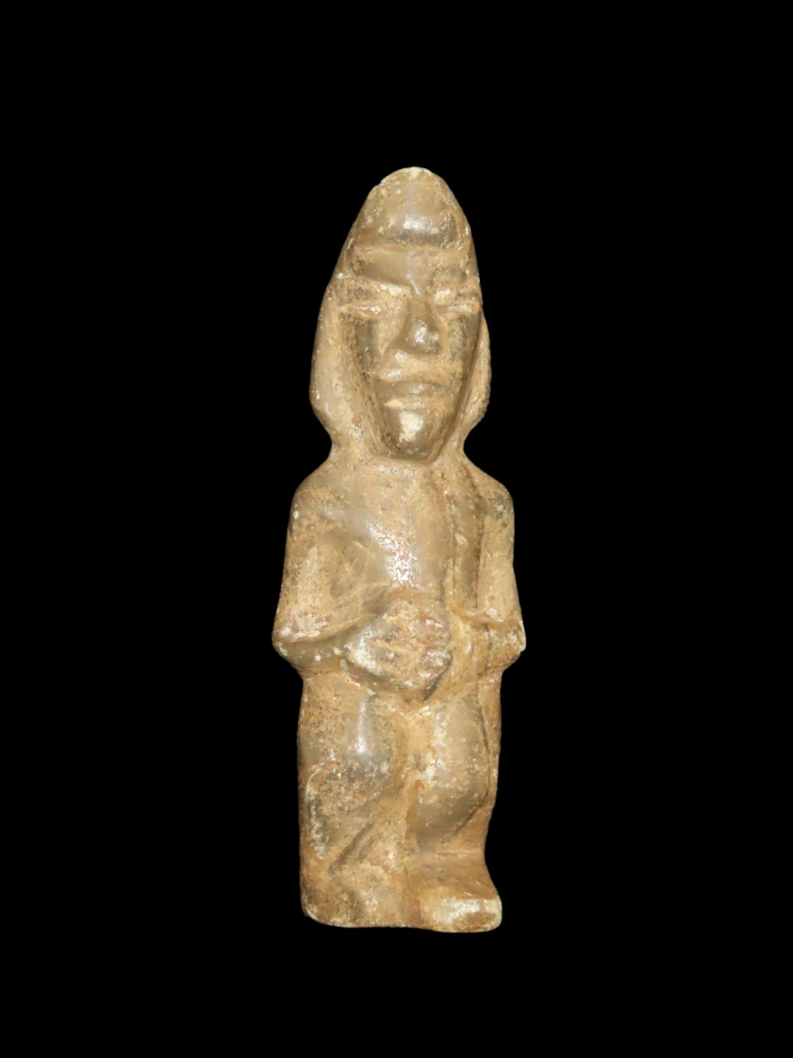 5 3/4" Jadeite Mayan Human Effigy Figure / Statue, Motley COA. Found in Mexico, Nice details and (1 of 8)