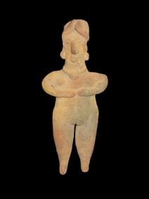 Large, Standing Colima Figure, Colima Mexico. Terracotta. 6". Ex Dr Harner. Solid and Intact