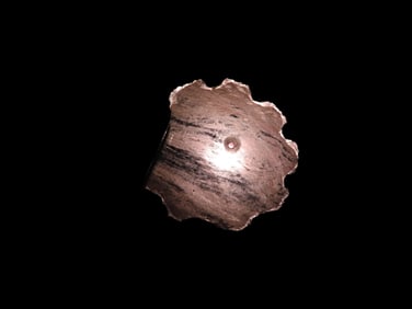 Translucent Colima Obsidian Sun Effigy Pendant, Mexico. Great Well Shaped Example!