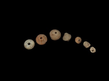 Nice Lot of Engraved Clay Beads, Mexico. Some Have very intricate Engravings. Pre-Columbian Spindle