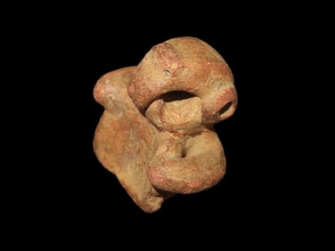 Dual Effigy Clay Figure, Human & Bird Effigy. Pottery. Mexico. Stands up Nicely on its Own for