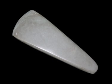 Amazing 3 3/8" Mayan / Olmec Jadeite Celt, Outstanding Polish, Great Form, Nice Sharp Bit.