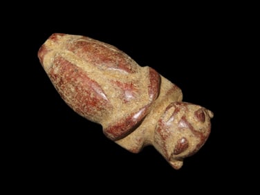 Nice Antique Chinese Hongshan Culture Jade Effigy Pendant, Handmade Example.