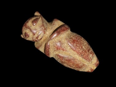 Nice Antique Chinese Hongshan Culture Jade Effigy Pendant, Handmade Example.