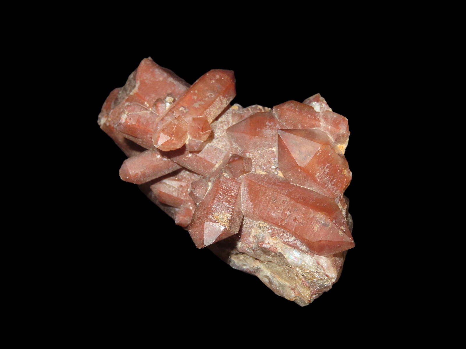 Beautiful Large 3 1/2" x 2 1/2" Red Quartz Crystal Cluster, Great Display Specimen. (1 of 5)