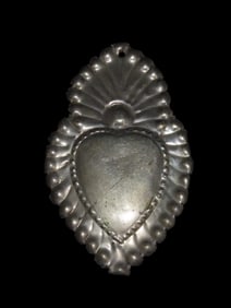 Nice 4 1/2" Colonial Silver Milagro Pendant, Circa 1800's-early 1900's. Early Mexican / Spanish Era