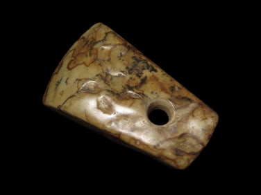 Nice Antique Chinese Hongshan Culture Jade Effigy Pendant / Axe, Handmade Example.