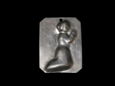 Nice 1 7/8" Colonial Silver Milagro Pendant, Circa 1800's-early 1900's. Early Mexican / Spanish Era