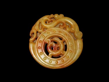 Nice Antique Chinese Hongshan Culture Jade Effigy Pendant, Handmade Example.
