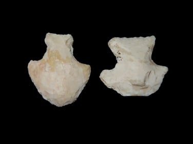 Pair of Hopewell Blunts / Hafted Scrapers, St Charles County Missouri. Indian Arrowhead, Artifact