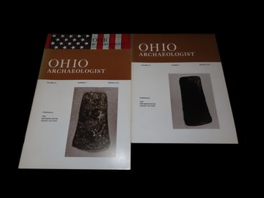 LOT OF OHIO ARCHAEOLOGIST FROM 1970'S, COPPER CELT, HOPEWELL COPPER BIRD EFFIGY, BIRDSTONE, BANDED