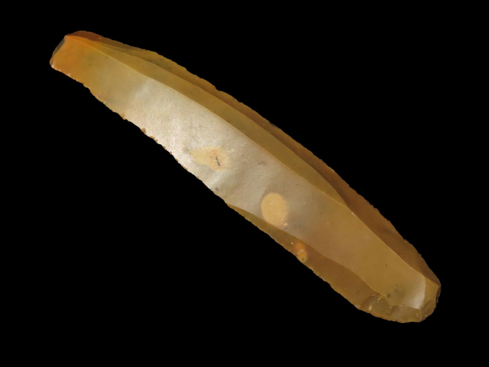 Upper Paleolithic (11k-35k years old) Flint blade from Bergerac Region France, from Cro-Magnon man, (1 of 4)