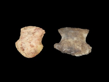 Pair of Hopewell Blunts / Hafted Scrapers, St Charles County Missouri. Indian Arrowhead, Artifact