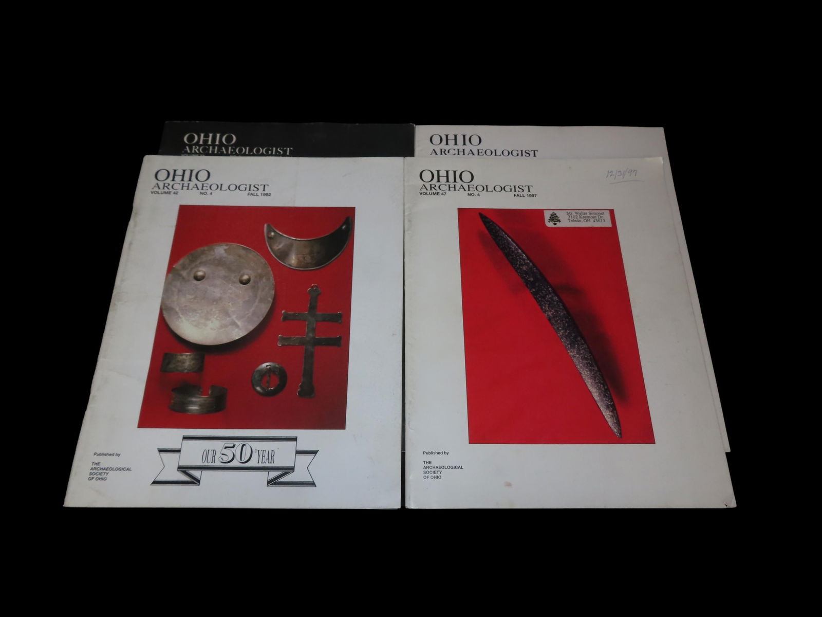 LOT OF OHIO ARCHAEOLOGIST FROM 1980'S & 1990'S, BIRDSTONE, BANDED SLATE PENDANTS, GORGETS, (1 of 3)