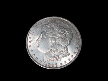 1897 Morgan Silver Dollar, Nice High Grade Unc. example with amazing original BU details, One Ounce