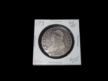 1811 Silver Bust Half Dollar, Nice Higher Grade Example F+ / VF, Amazing Original Details & Nice