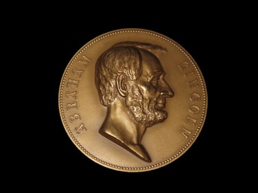Large 3" President Lincoln Indian Peace Medal, Vintage Commemorative Example.